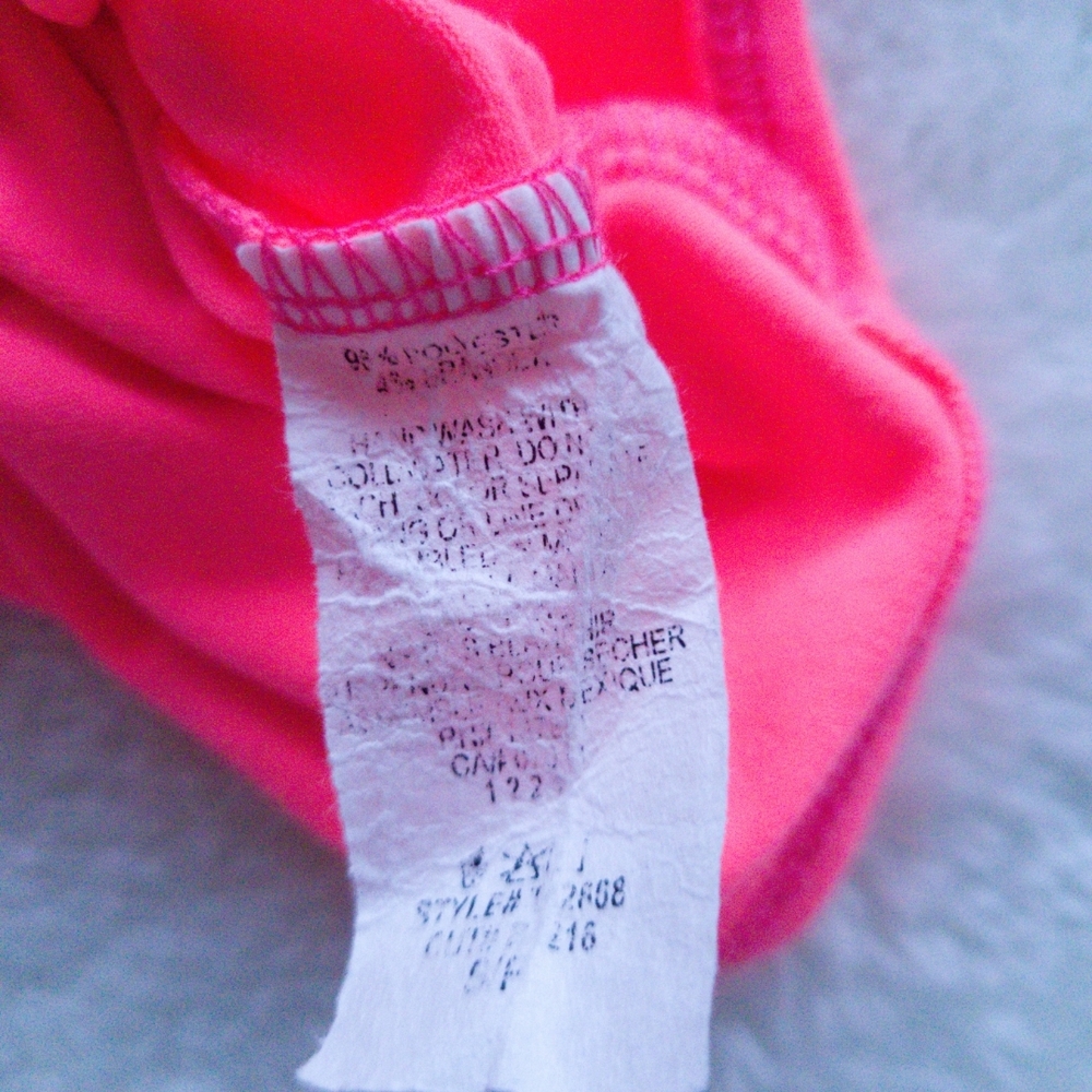 Gaze Bodysuit With Snap Closures In Neon Pink Sz S - Picture 6 of 8
